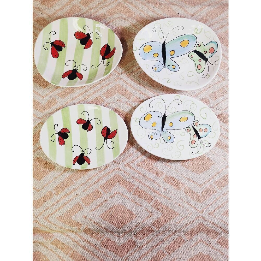 Boston Warehouse Ladybugs & Butterfly Bowls Appetizer Plates